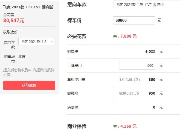 飞度2021款图片及报价自动挡 2021款飞度自动挡仅售6万