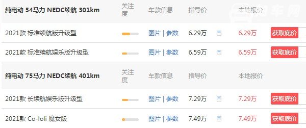 哪吒汽车报价及图片 2021款哪吒v仅售6万(共两款车型)