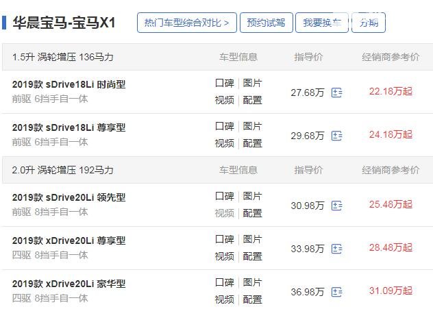 宝马×1suv多少钱 宝马X1最高优惠5.5万售价仅22.18万起