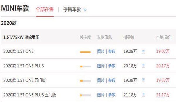 宝马迷你价格 顶配2.0T北京落地价为34.21万