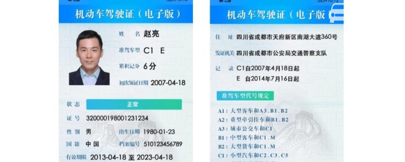 电子驾驶证是什么样子的