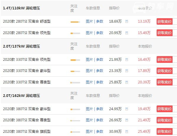 迈腾2021款报价及图片330豪华版 2021款330豪华版仅售17万