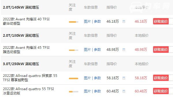 奥迪a6新车报价 2022款a6售价46万(采用3.0T六缸发动机)