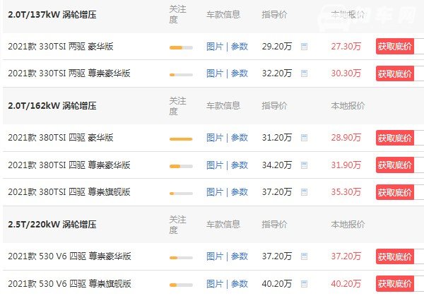 大众途昂2021款价格及图片 2021款途昂四驱版仅售28万