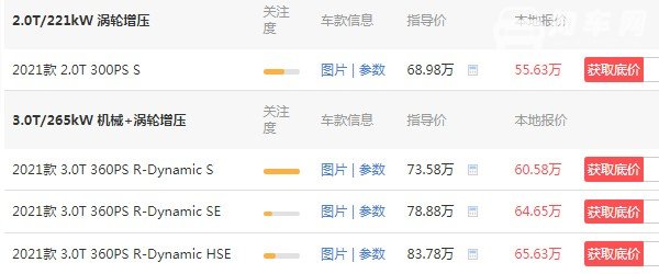 路虎发现最低配多少钱 2021款最低售价55万(百公里加速仅6.5秒)