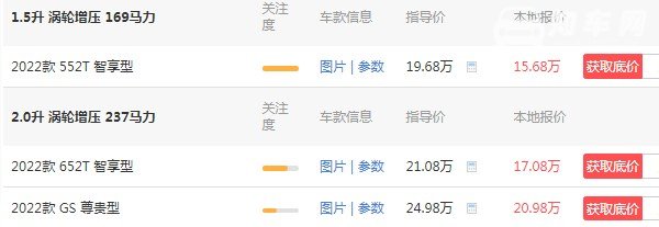 君威2.0t多少钱 2022款君威2.0t仅售17万(百公里加速仅7.1秒)